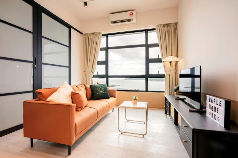 MapleHome-managed living room with sea view in Kota Kinabalu